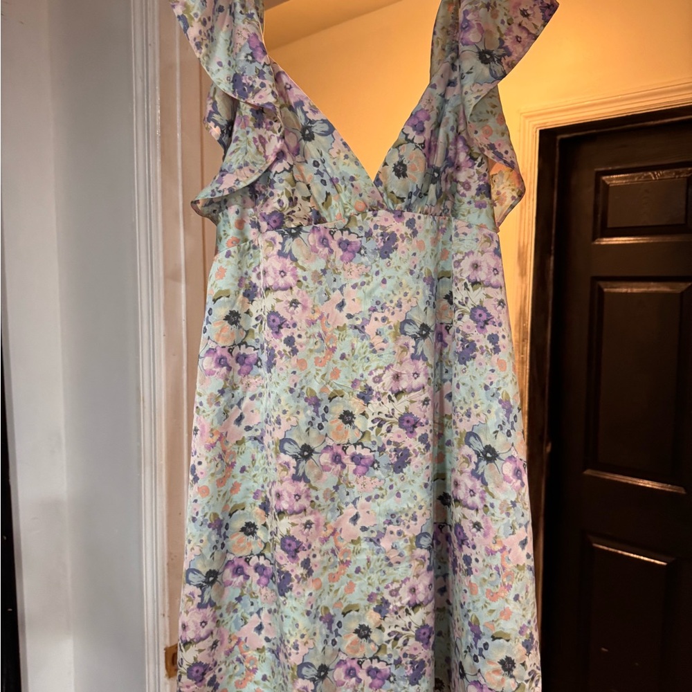 Altar'd State Pastel Floral Backless Dress